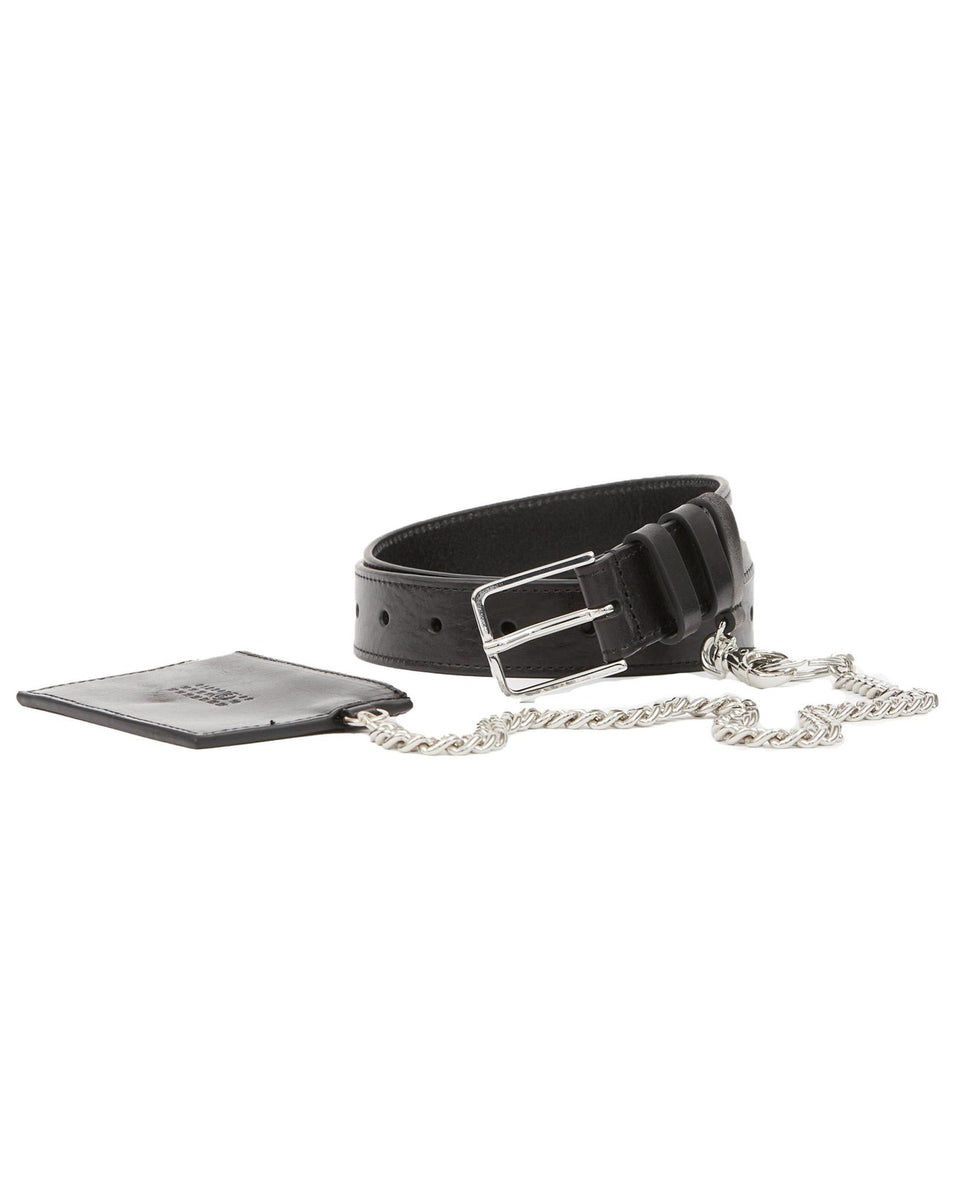 MM6 Maison Margiela Black Chain Belt & Pouch Set