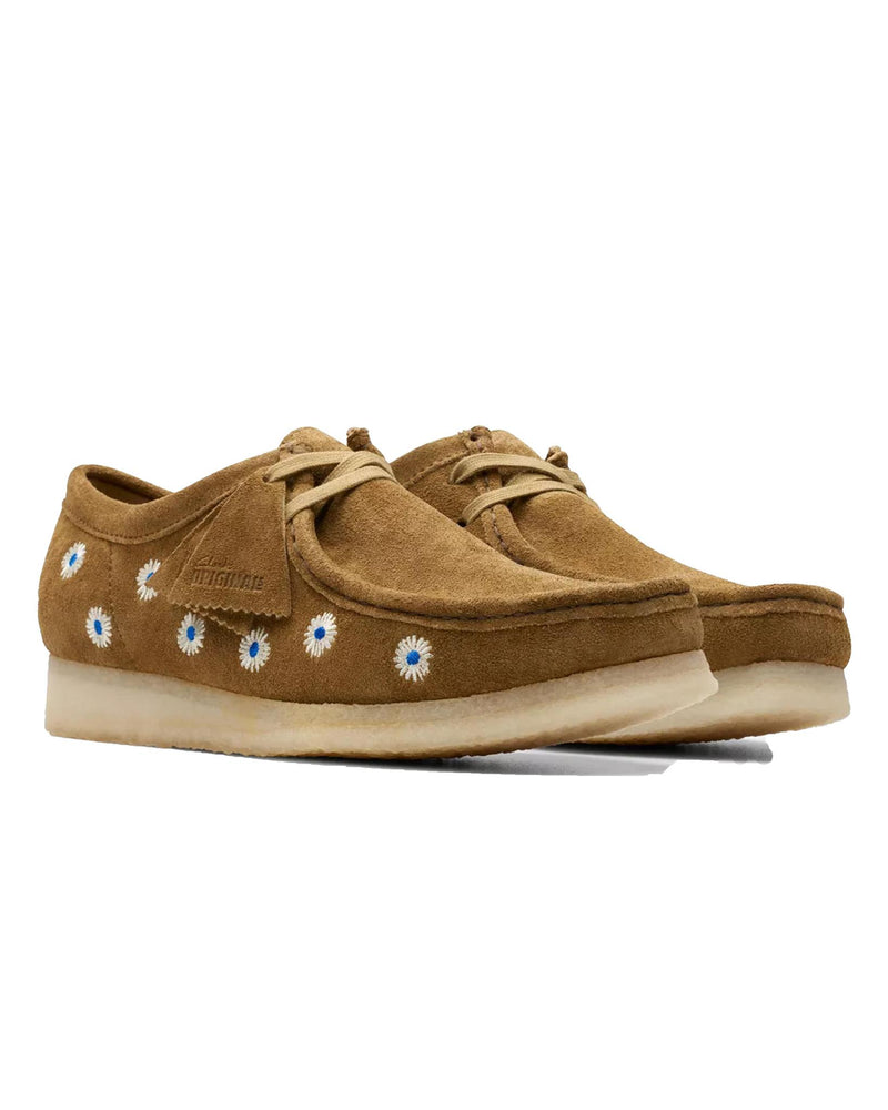 Clarks Wallabee Dark Olive Embroidery