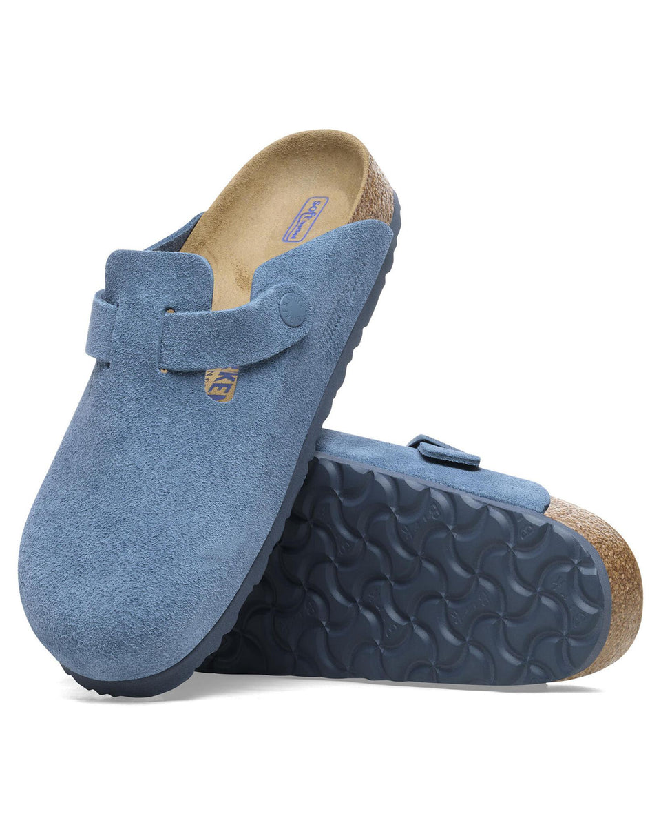 Birkenstock Boston Soft Footbed Elemental Blue Suede | STASHED