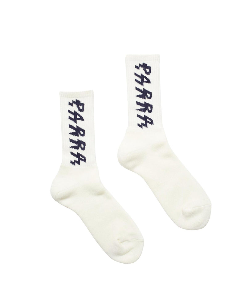 Parra Spiked Logo Crew Socks White