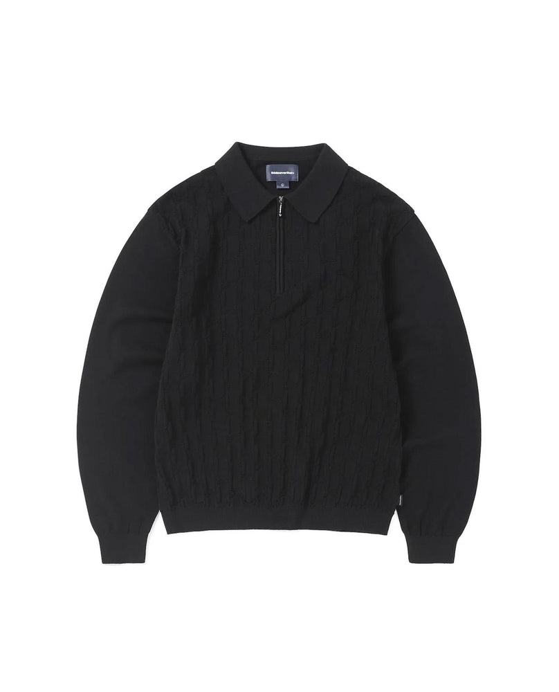 This Is Never That Cable Knit Zip Polo