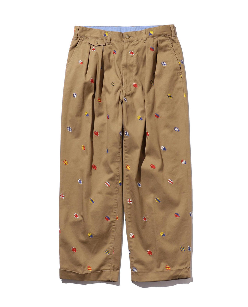 Beams Plus 2 Pleats Trousers Embroidery On Print | STASHED