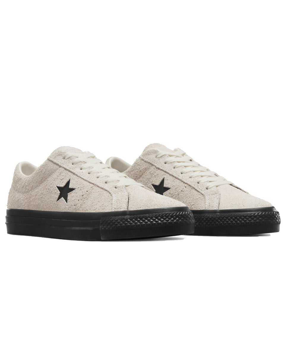 Converse Cons One Star Pro Shaggy Suede - Egret/Egret/Black | STASHED