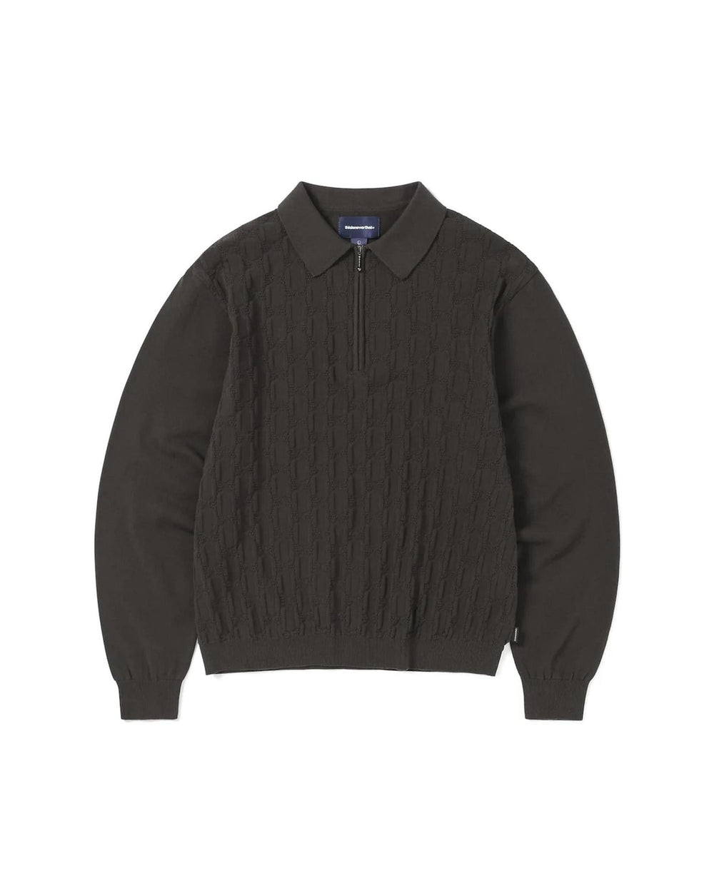 This Is Never That Cable Knit Zip Polo | STASHED