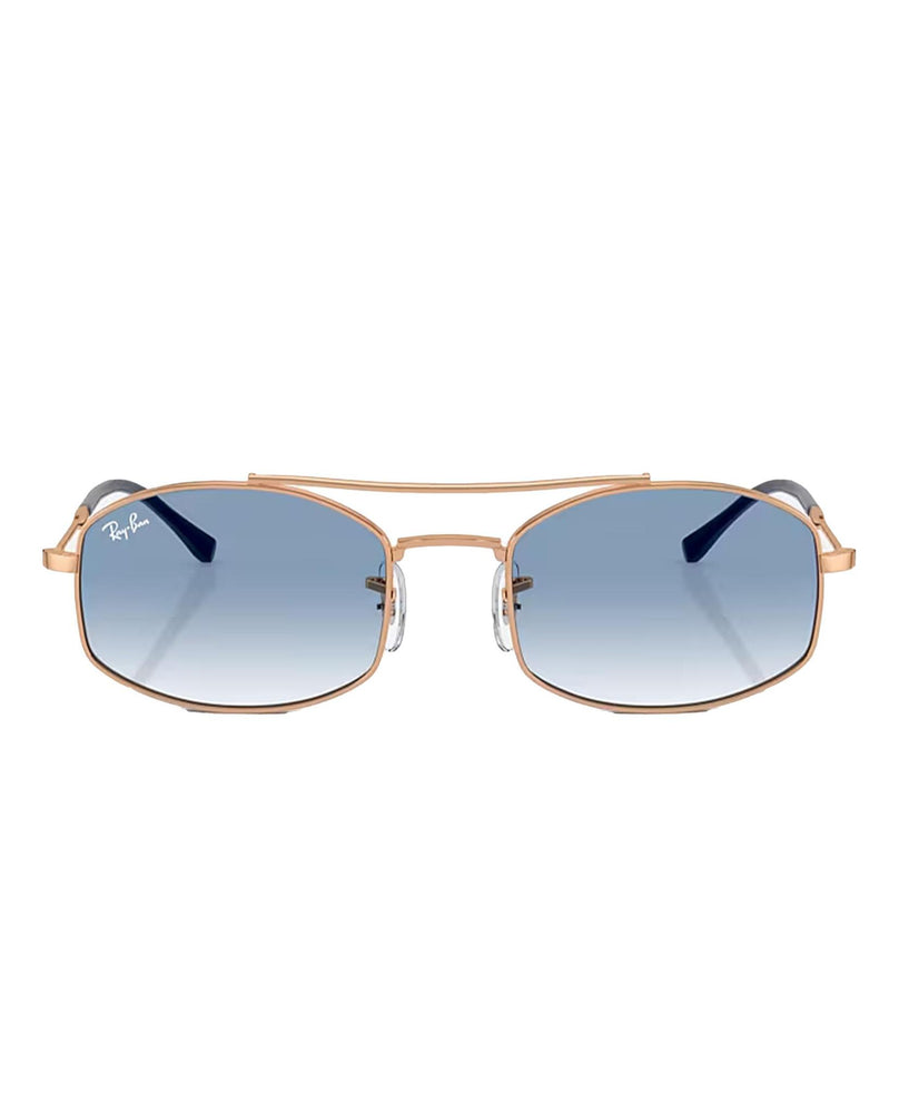 Ray-Ban Rose Gold W/ Clear Gradient Blue