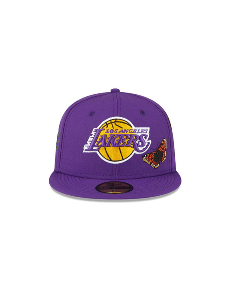 New Era LA LAKERS 59Fifty 5950 Purple Gold Fitted Hat Cap 7 1/4 NBA