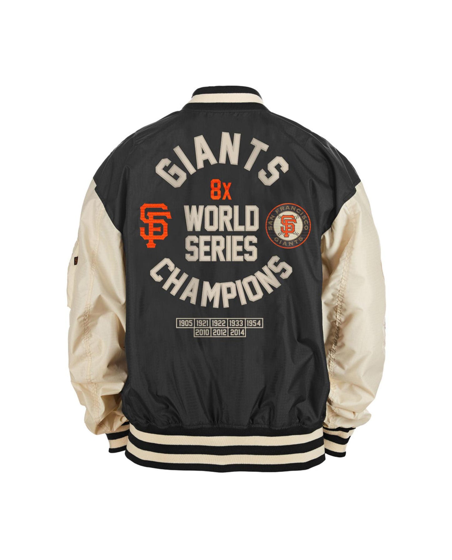 Satin Starter Black/Orange San Francisco Giants Tri-Color Jacket