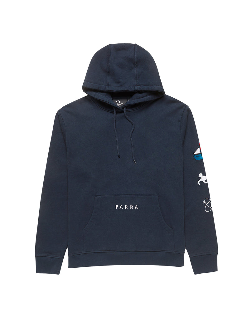 Parra Paper Dog Systems Hooded Sweatshirt Navy Blue