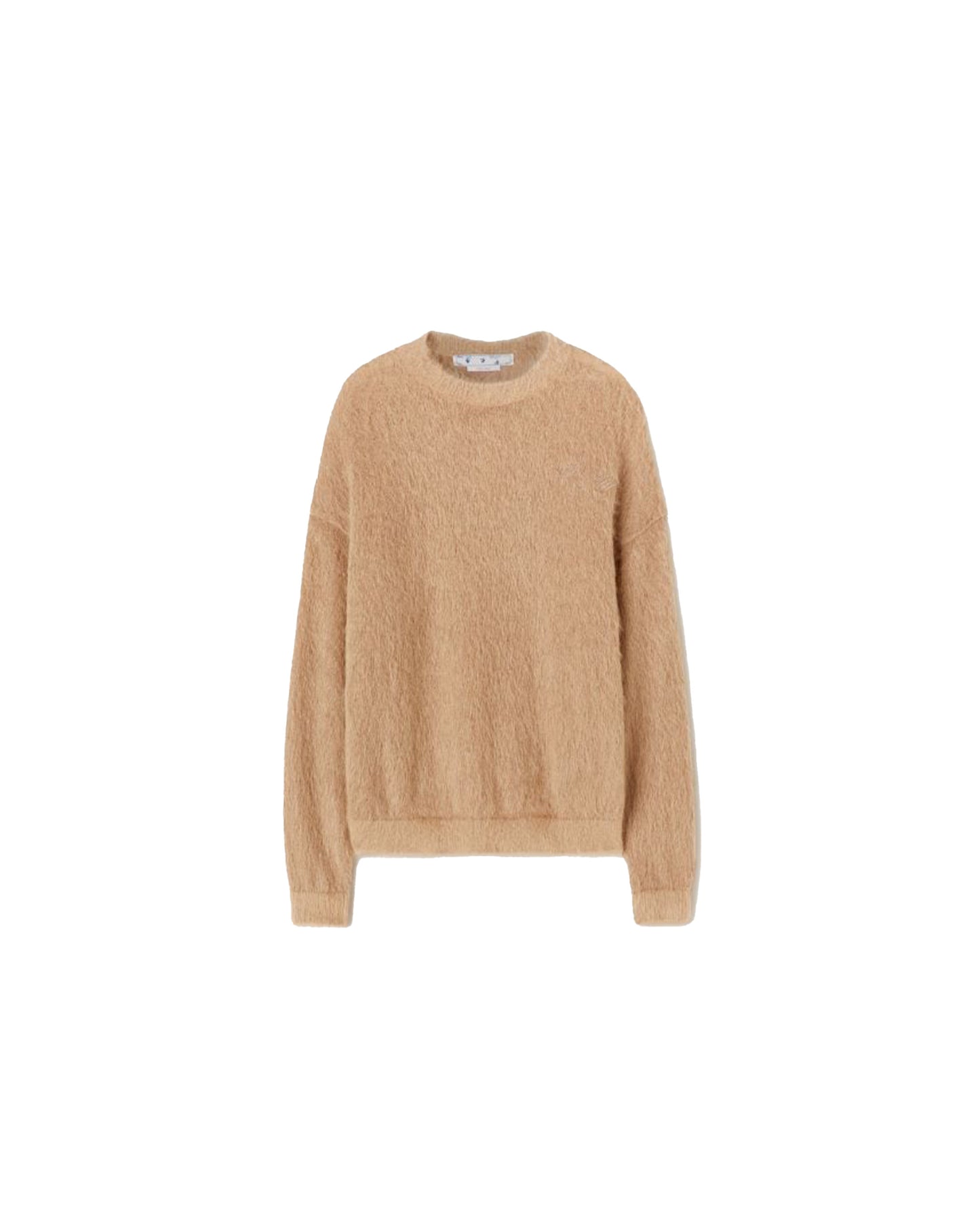Off-White Arrow Mohair Skate Knit Crew Camel | STASHED