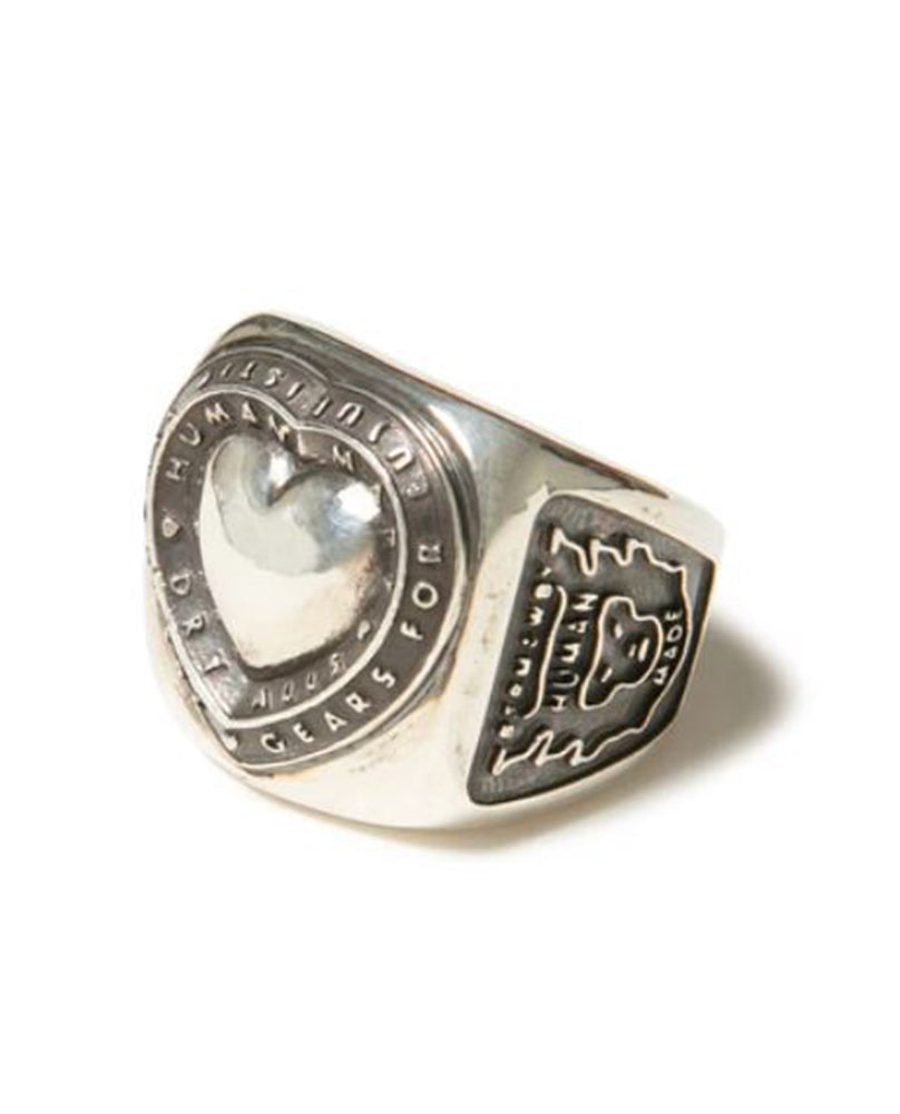 Human Made Heart College Ring Silver