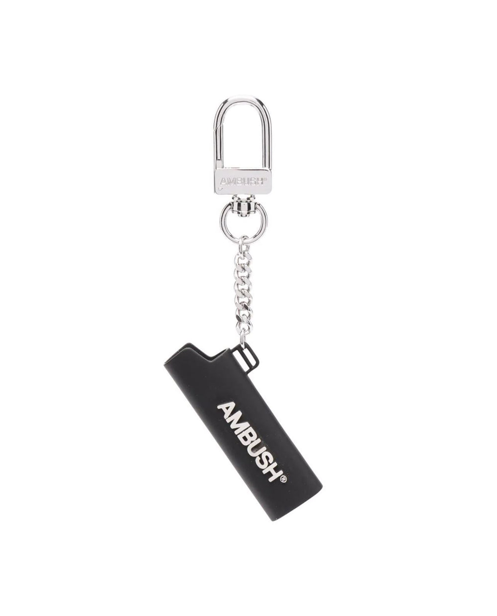 Ambush Black and Silver Logo Lighter Case Keychain Ambush