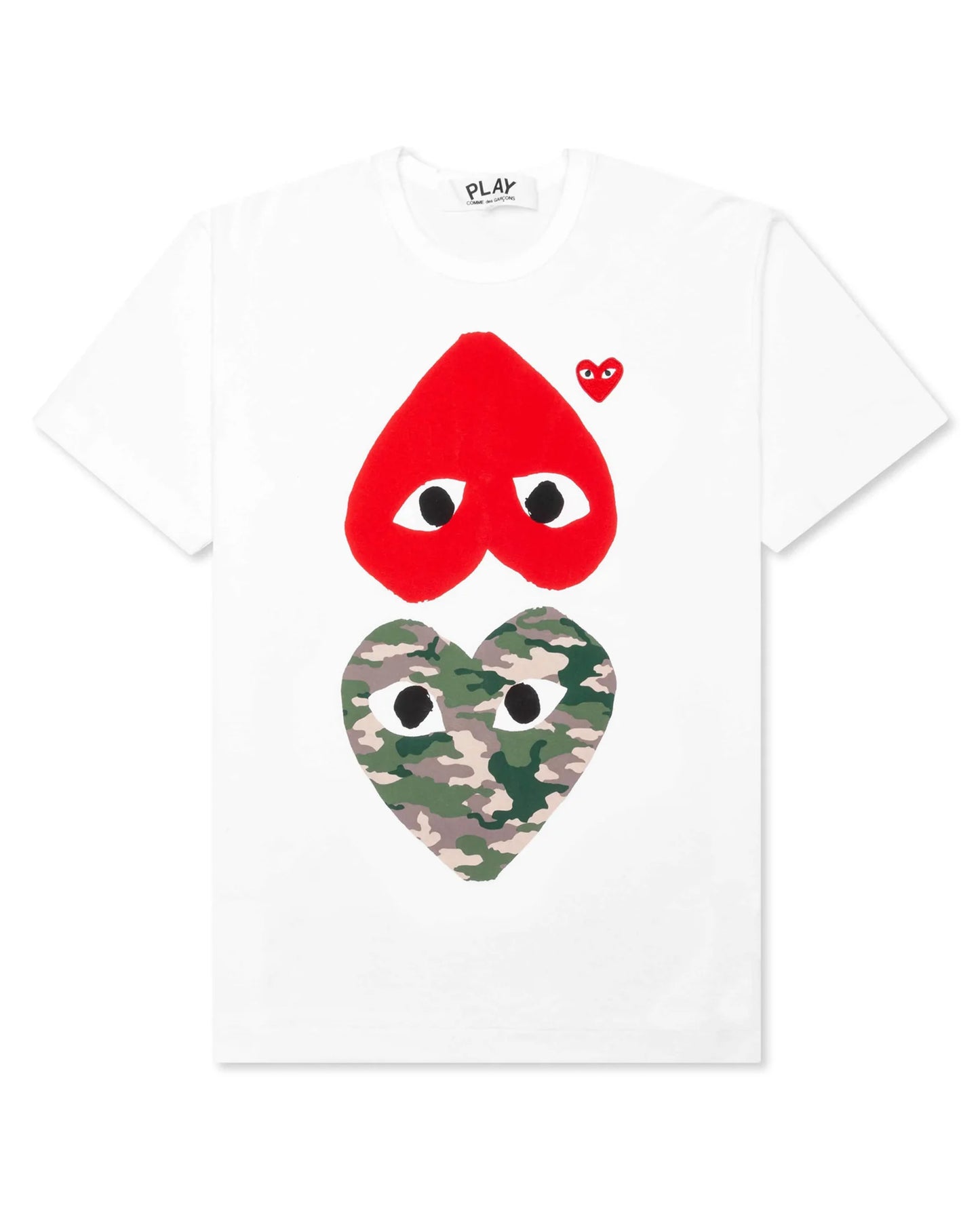 
                    
                      Comme Des Garcons Play Camouflage 3 Heart Tee Shirt
                    
                  