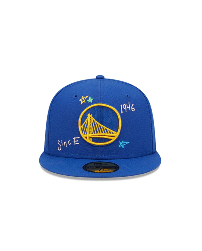 New Era Golden State Warriors Scribble 5950 Fitted Cap