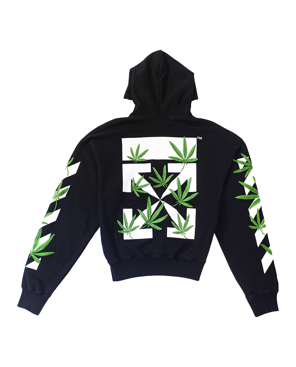 Off-White Weed Arrows Over Hoodie Black Green | STASHED