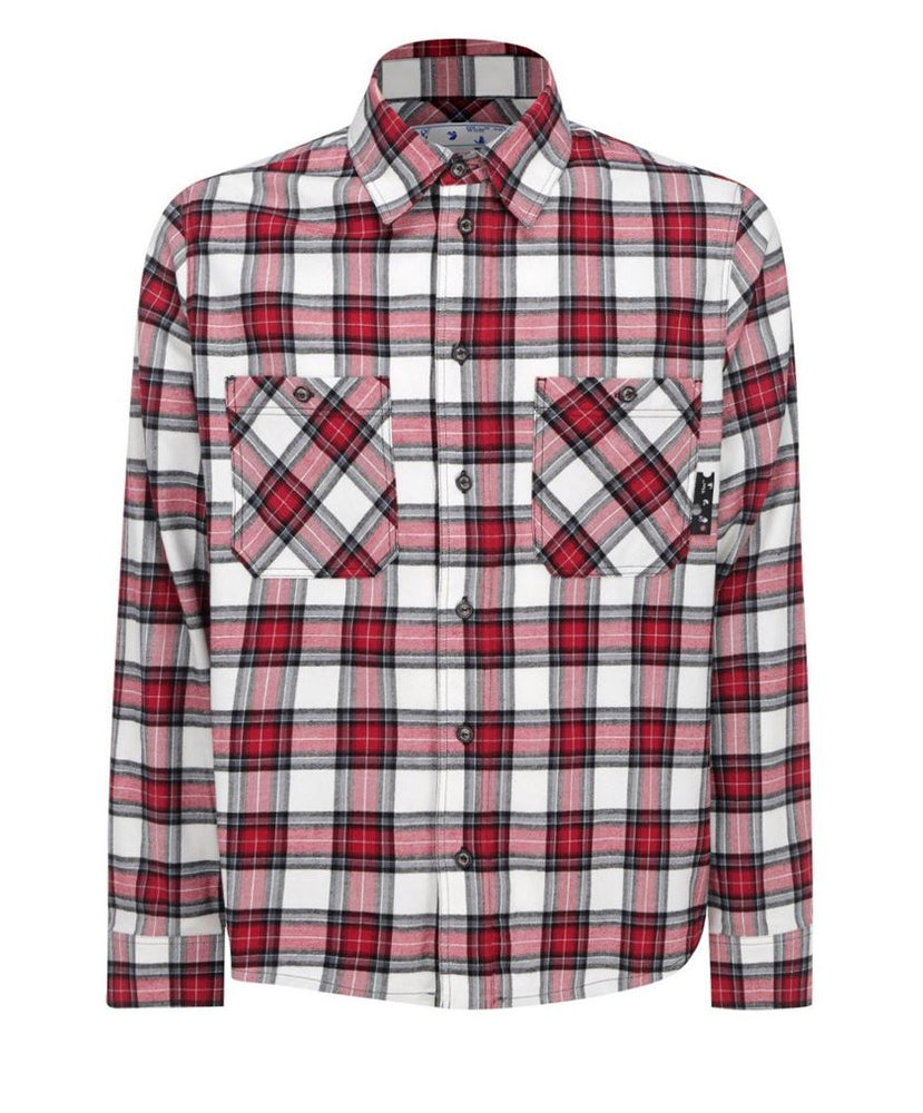 Off-White Allover Check Flannel Shirt Red