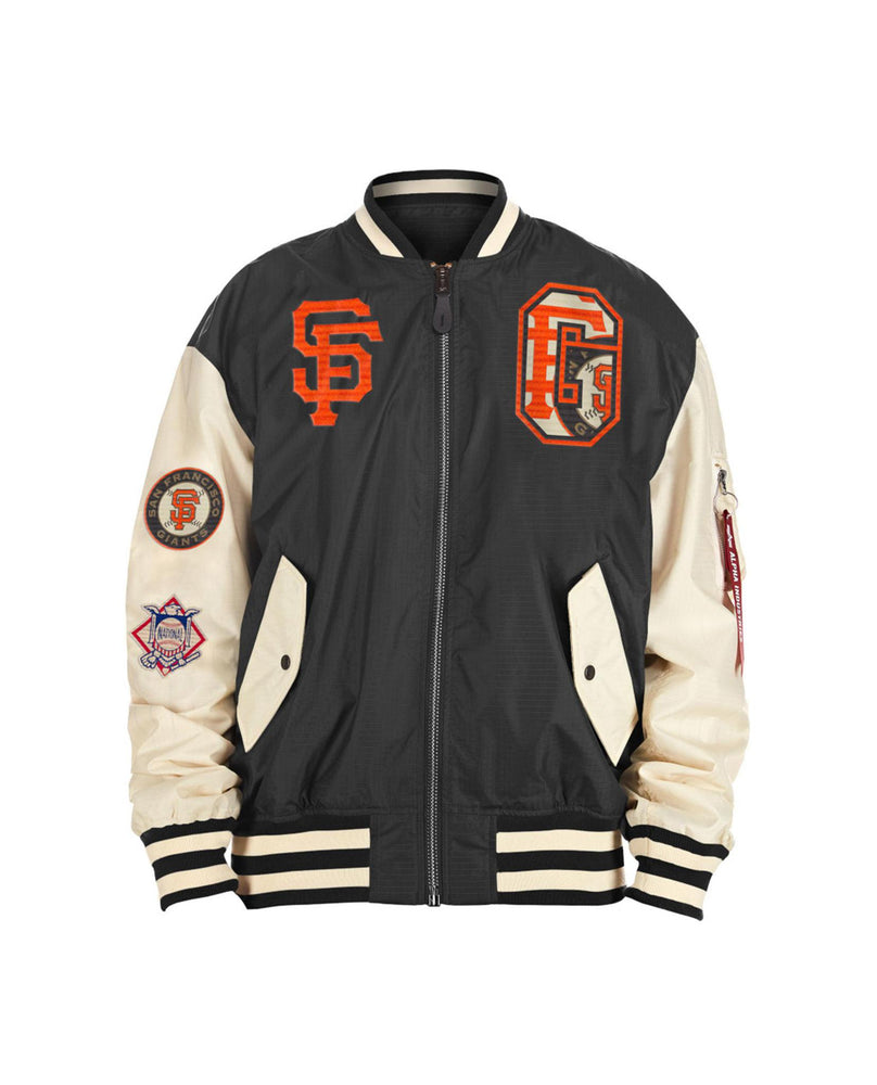CHICAGO WHITE SOX TWO-TONE WOOL AND LEATHER JACKET - BLACK