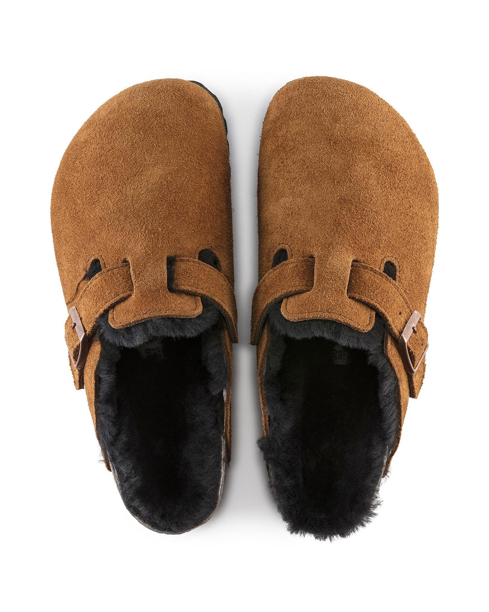 Boston Shearling-Lined Birkenstock in Suede/Shearling/Mink/Natural, Size It 38 | Women