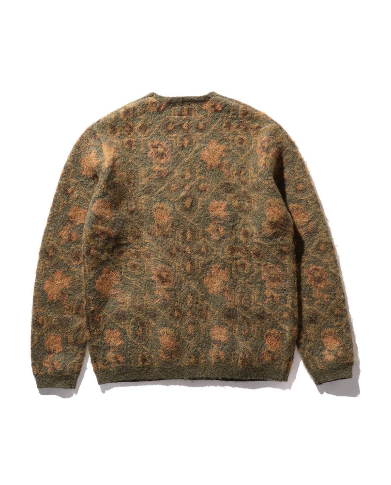 Beams Plus Cardigan Botanical Pattern Jacquard | STASHED